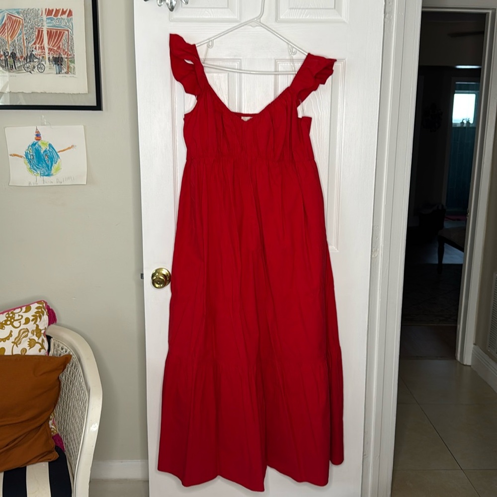 Universal Thread Red Ruffle-Shoulder Maxi Dress - Picture 2 of 7
